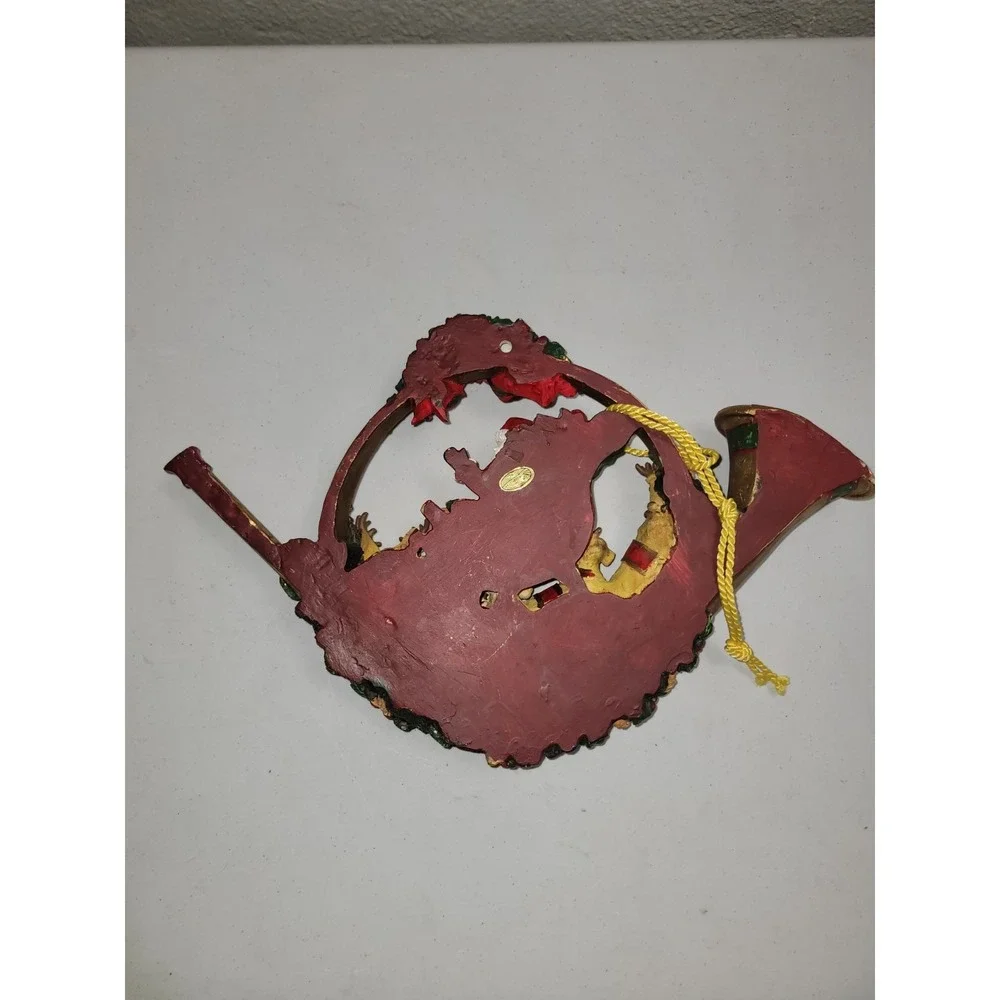 Vintage Christmas Trumpet‎ With Santa Reindeer Hanging Holiday Decor